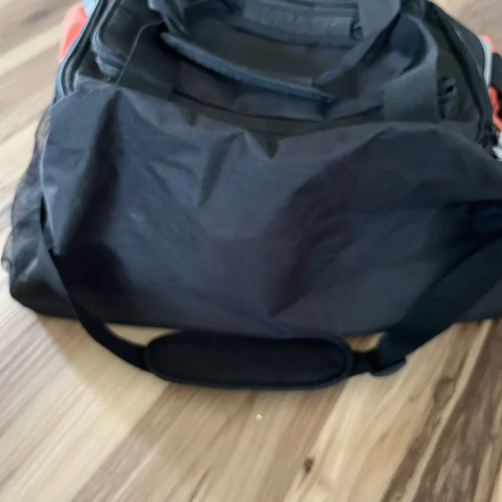 Harley Davidson Motorcycle Zip Top Duffel Sturdy Canvas Travel Bag Black/Orange